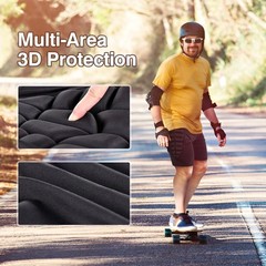 Adult Black Impact-Resistant Hip Protection Shorts for Snowboard Ski Skate