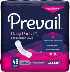 Prevail Bladder Control Pad 11 in Length – 48 Count