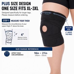 Knee Brace for Plus Size Men & Women (XL/2XL/3XL) – Extended Adjustable Suppo…
