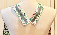 Handmade Adult Bib Clothing Protector Floral Design Hook and Loop Closure