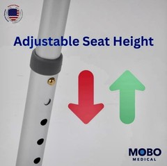 Mobo Medical Raised Toilet Seat with Safety Frame 330 Lb Capacity, Heavy Duty