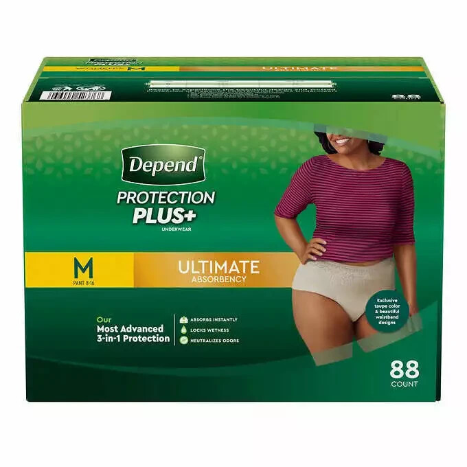 Medium Women’s Depend Fresh Protection Advanced Ultimate Underwear 88 -count