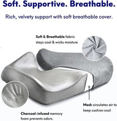 Cushion Lab Patented Pressure Relief Seat 18 W x 15.5 L x 4 H inches, Black