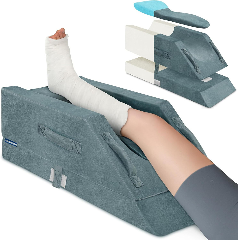 4-Height Adjustable Leg Elevation Pillows for after Surgery with Ergonomic Curve