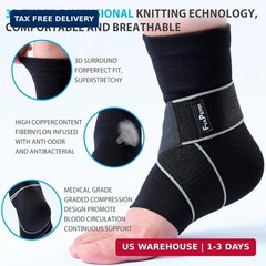 Ankle Support Brace for Women Men, 1 Pair Achilles Tendonitis Brace for Plantar