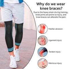 Ruilaibao Full Leg Compression Sleeves 2 Pack anti Sliping X-Large, Blue