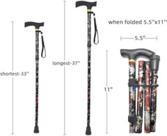 Folding Cane, 5-Level Adjustable Height Lightweight Portable Foldable Walking Ca
