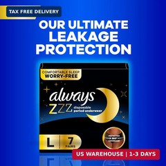 Always Ultra Thin Feminine Pads with Wings for Women, Size 1, Regular Absorbency