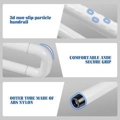 Toilet Bathroom 24 Inch Flip Up Grab Bars Handicap Rail Without Support Rod