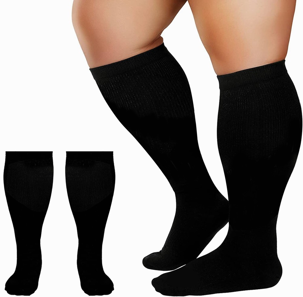 2Pairs XXX-Large Compression Socks for Varicose Veins Anti-Fatigue Travel Sports