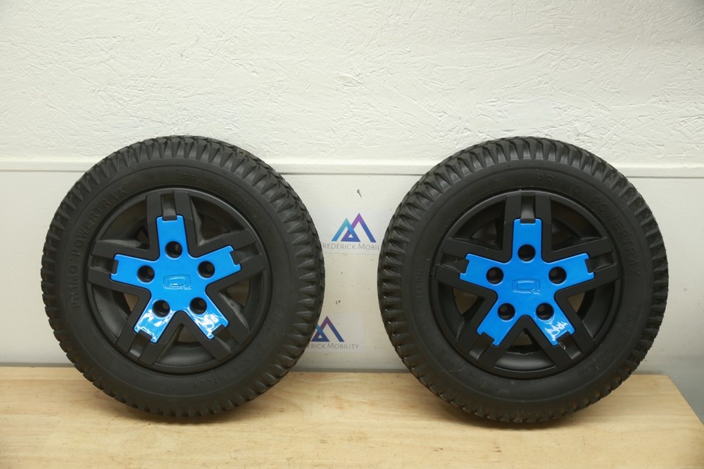 PAIR FLAT FREE Drive Wheels Tires for Quantum Edge 3 Power Chairs WHL1703588