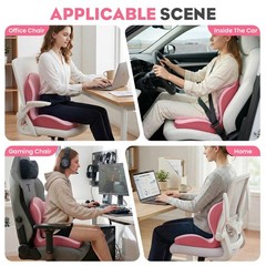 Memory Foam Seat Cushion with Back Support Orthopedic Tailbone Pain Relief Cush