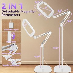 Hqgzql 30X 10X Extra Large Floor Magnifying Glass Light And Stand7-Inch