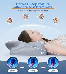 Cozyplayer Ultra Pain Relief Cooling Neck Pillow, Adjustable Memory Foam