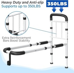 Bed Rail for Elderly Adults Safety Assist Cane Handle Support Steel Frame 350LB