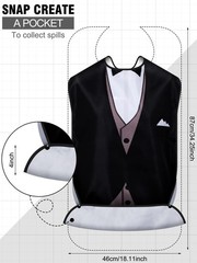 8 Pcs Adult Bib for Eating Bow Tie Pattern Machine Washable Clothing Protecto…