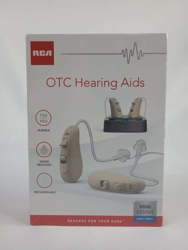 RCA RSH053BG OTC Hearing Aids Behind-the-Ear with Recharging Stand NEW