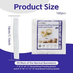 100 Pcs Disposable Non-Woven Bread Proofing Basket Liner Cover Fit 8″ 10″ 11″