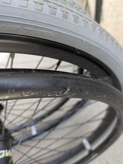 Out Front Shadow Spoke Wheelchair Wheel Pair 22″ 501mm Solid Tire Vinyl Handrim