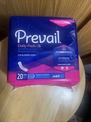 Prevail Daily Pads Designed for Moderate Absorbency Bladder Leakage 20 Count NEW