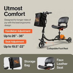 Compact & Reliable 3-Wheel Mobility Scooter – Supports 275 lbs, Li-Ion Battery