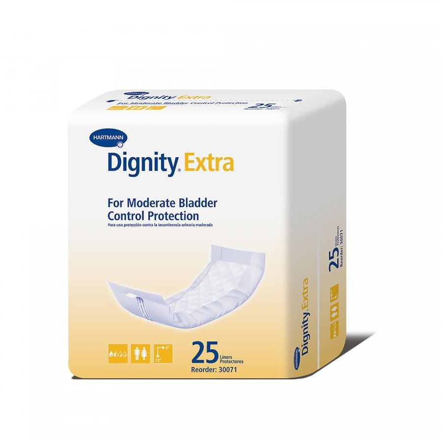 Dignity Extra Liners Adult Unisex Disposable Moderate Absorb 12 In Length 250 Ct