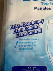 LivDry Booster Pads Incontinence Pads Extra Absorbency Quick Absorb 14.5in 20