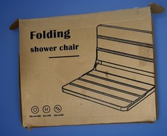 Wall Mounted Folding Shower Chair Wood & Stainless Steel Construction 380Lbs NEW