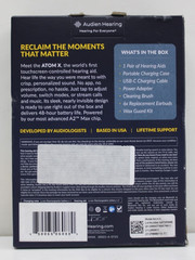 Audien Hearing Atom X Wireless Rechargeable OTC Hearing Aids. NEW
