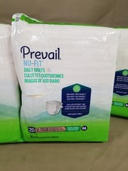 OPEN BOX of Four Prevail Nu-Fit Daily Briefs Size XL Packages 20 Each Package