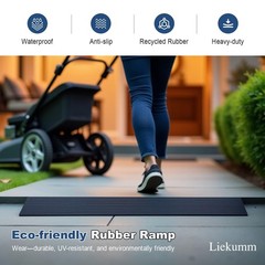 1-3/4″ Rise Rubber Threshold Ramp, 1500 Lbs Load Capacity Threshold Ramps for…