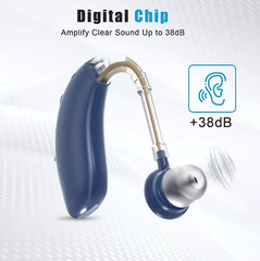 1 Pair Digital Hearing Aid Severe Loss Rechargeable BTE Ear Aids Noise Canceling