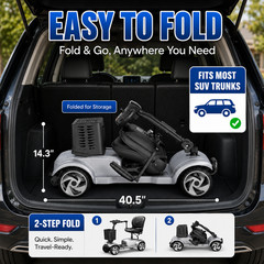 4-Wheel Power Wheelchair Scooter All Terrain for Seniors & Adults