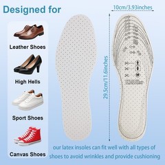 5 Pairs Unisex Breathable Cushioning Shoe Insoles UK 2 to 11, Black, White