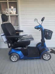 Pride 4-Wheel Mobility Scooter Blue w/ Basket Mirrors Headlight 24V 5A