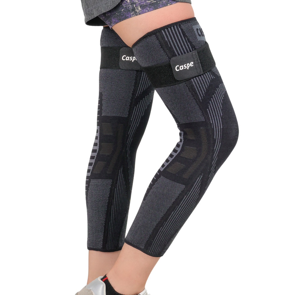 Caspe Full Leg Compression Sleeve for Men & Women Strap Sport Joint Pain Relief