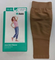 Juzo Soft Arm Sleeve, Regular, Silicone Top Band, 15-20mmHg (Size: IV) Cinnamon