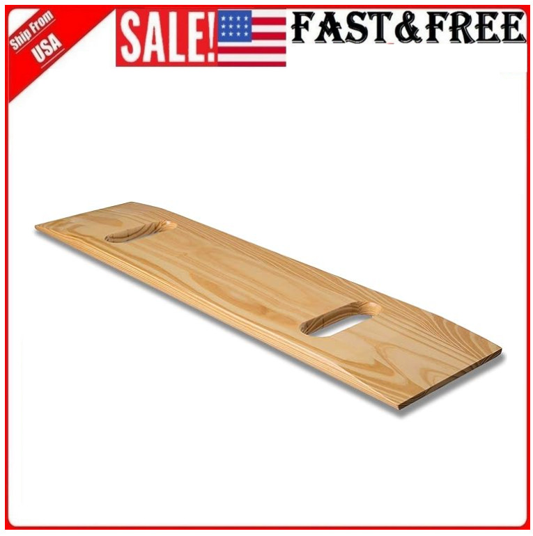 Transfer Board Slide Board, Heavy-Duty Wood for Patient, 440 Pounds, 2 Handles