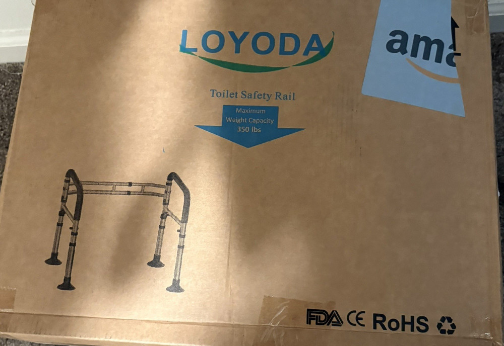 TOYODA Toilet Safety Frame Adjustable Height/Width Foldable Padded 350 lb