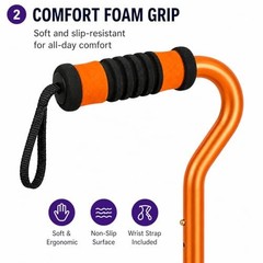 Sky MedSupply Int’l Corp Standard Offset Walking 0.64 Pound Aluminum Orange