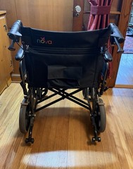 NOVA Bariatric Transport Chair, 400lbs Capacity, XL 22″ Seat, 12” Rear Wheels