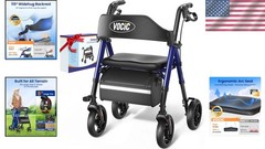 Z21 Rollator Walker for Seniors, 350lb Seat, 8″ All Terrain Wheels, Ergonomic…