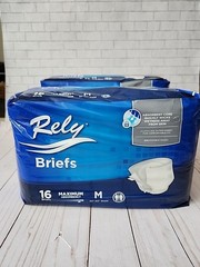 Rely Incontinence Briefs Maximum Underwear 16 Pack Size Medium Lot of 2