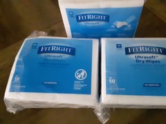 FITRIGHT Ultrasoft Dry Wipes 50 QTY 10X12 in No Additives Use Wet Or Dry
