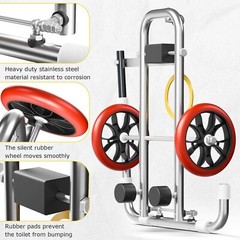 Toilet Installation Jack，Stainless Steel Foldable Toilet Cart Jack with Position