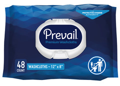 Prevail Disposable Adult Washcloths, 12 x 8 Inch, 6 Packs of 48 (288 Total)