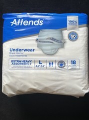 Attends Incontinence Pants Extra Heavy Absorbency L 44-58in White 18ct