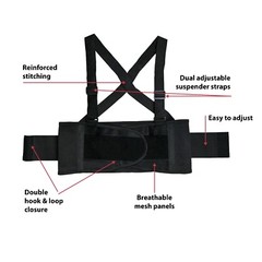 Lifting Support Weight Belt, Lower Back Brace Protects, Black (Pack of 1)