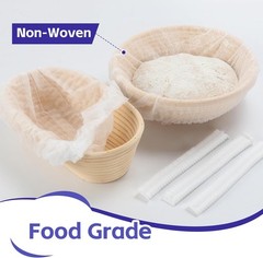 100 Pcs Disposable Non-Woven Bread Proofing Basket Liner Cover Fit 8″ 10″ 11″