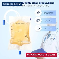 10 Pack Urine Drainage Bags with Adjustable Straps,Anti-Reflux Valve,500ML | Twi